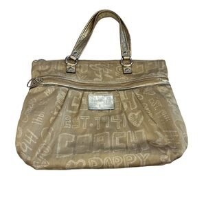 Coach Poppy Storypatch Glam Tote 15301 Limited Edition Gold